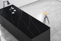 De natuurlijke Zwarte Kunstmatige Plak van de Kwartssteen met Leer Gebeëindigde Oppervlakte