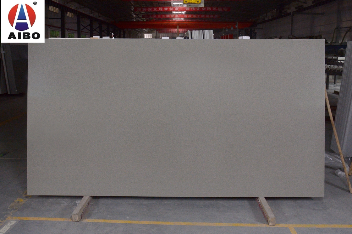 12mm Dikte Vers Grey Color Artificial Quartz Slab voor Decoratieve Bevloeringstegel
